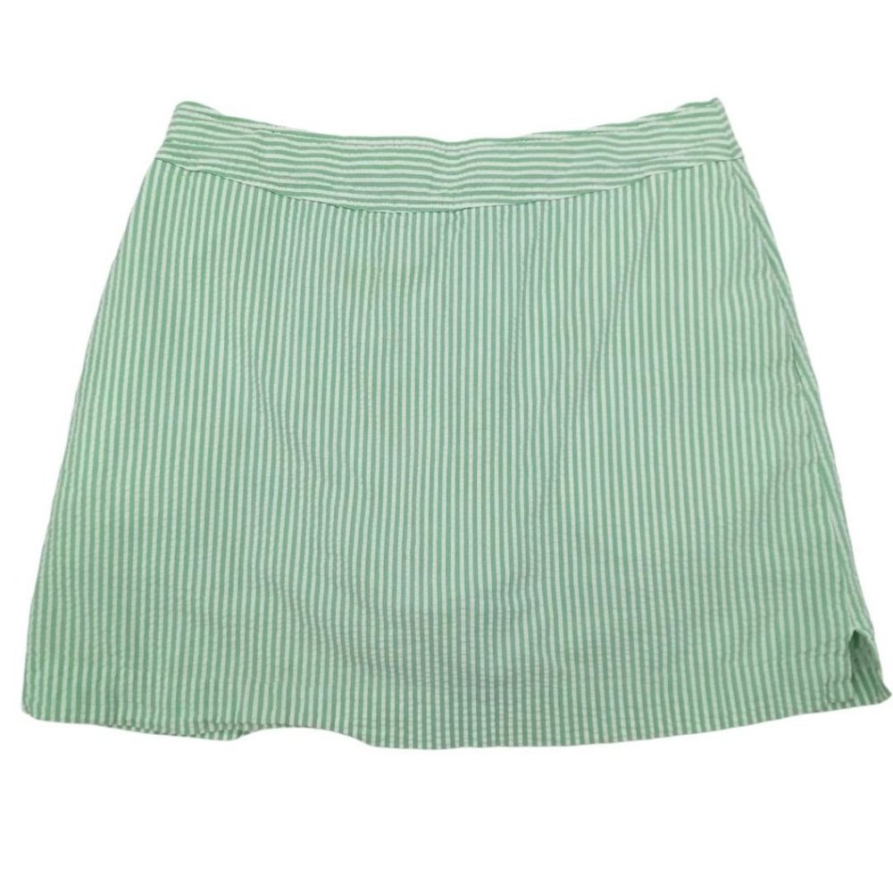 Vineyard Vines Green & White Striped Mini Skort Crinkle Preppy Spring Summer 6